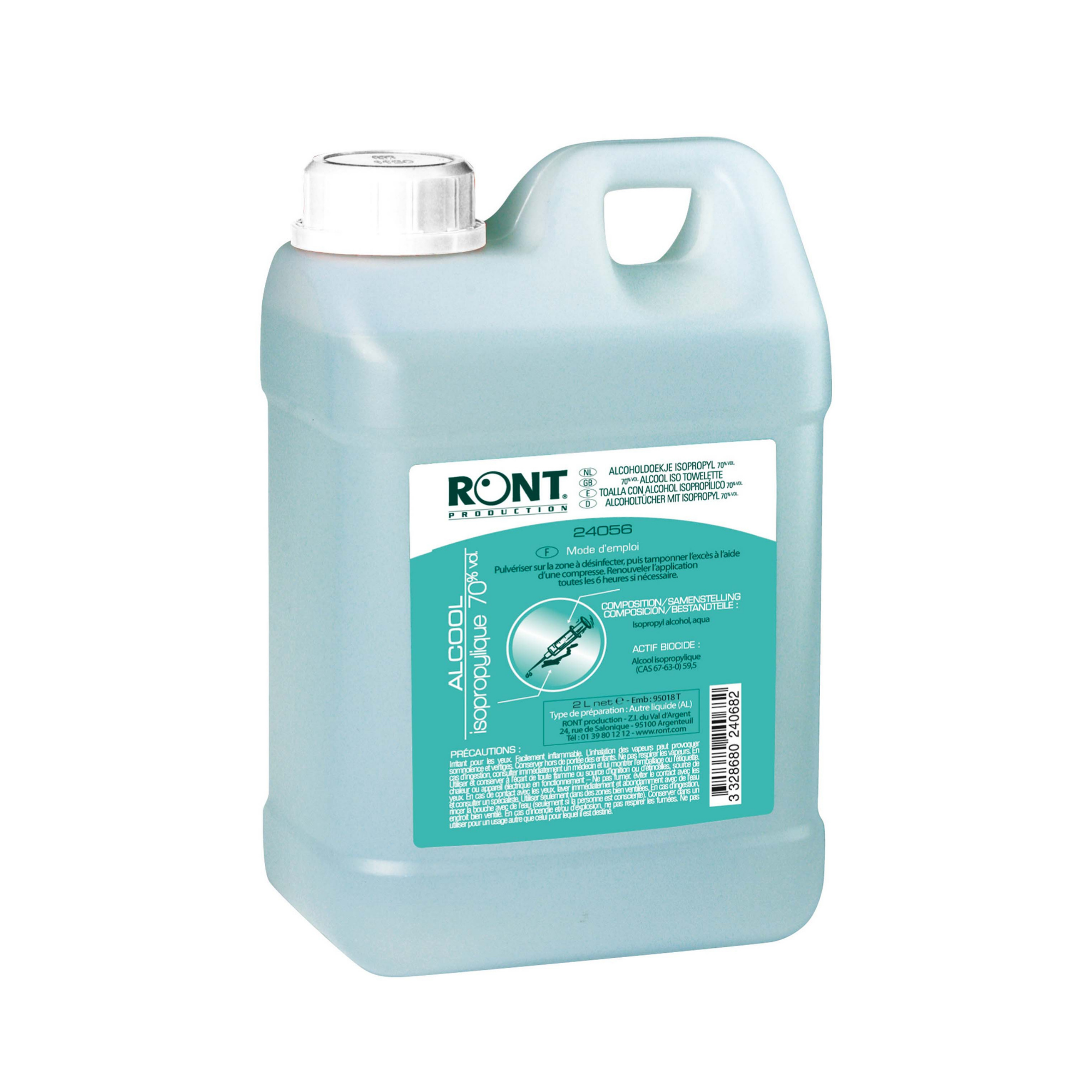 Alcool 70° Isopropylique - 3 contenances disponibles - Ront