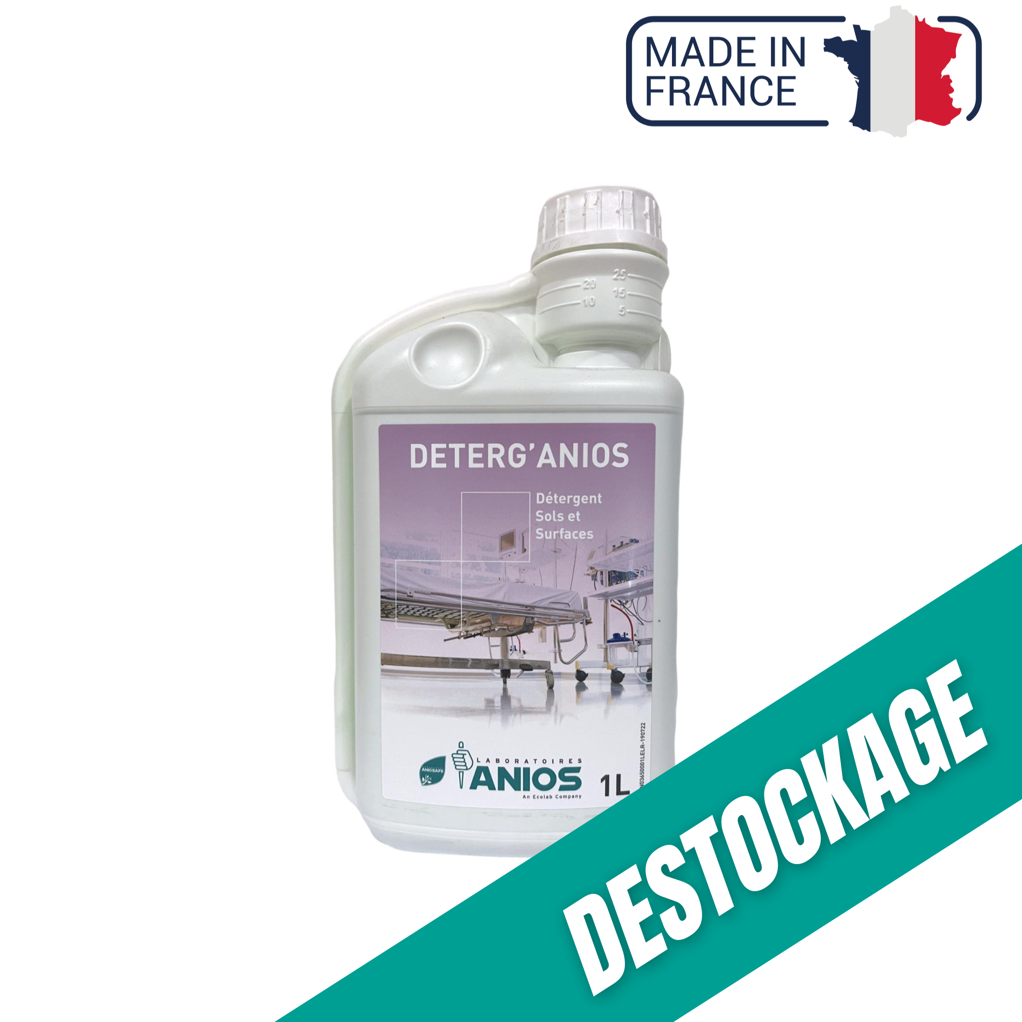 Deterg'anios - Sols et Surfaces - Effet mouillant, dispersant et solubilisant - 1 L - Anios // Destockage