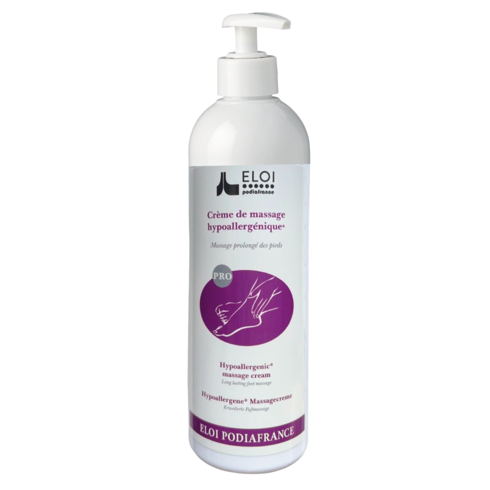 Crème neutre de massage hydratante hypoallergénique - 500 ml - Eliderma