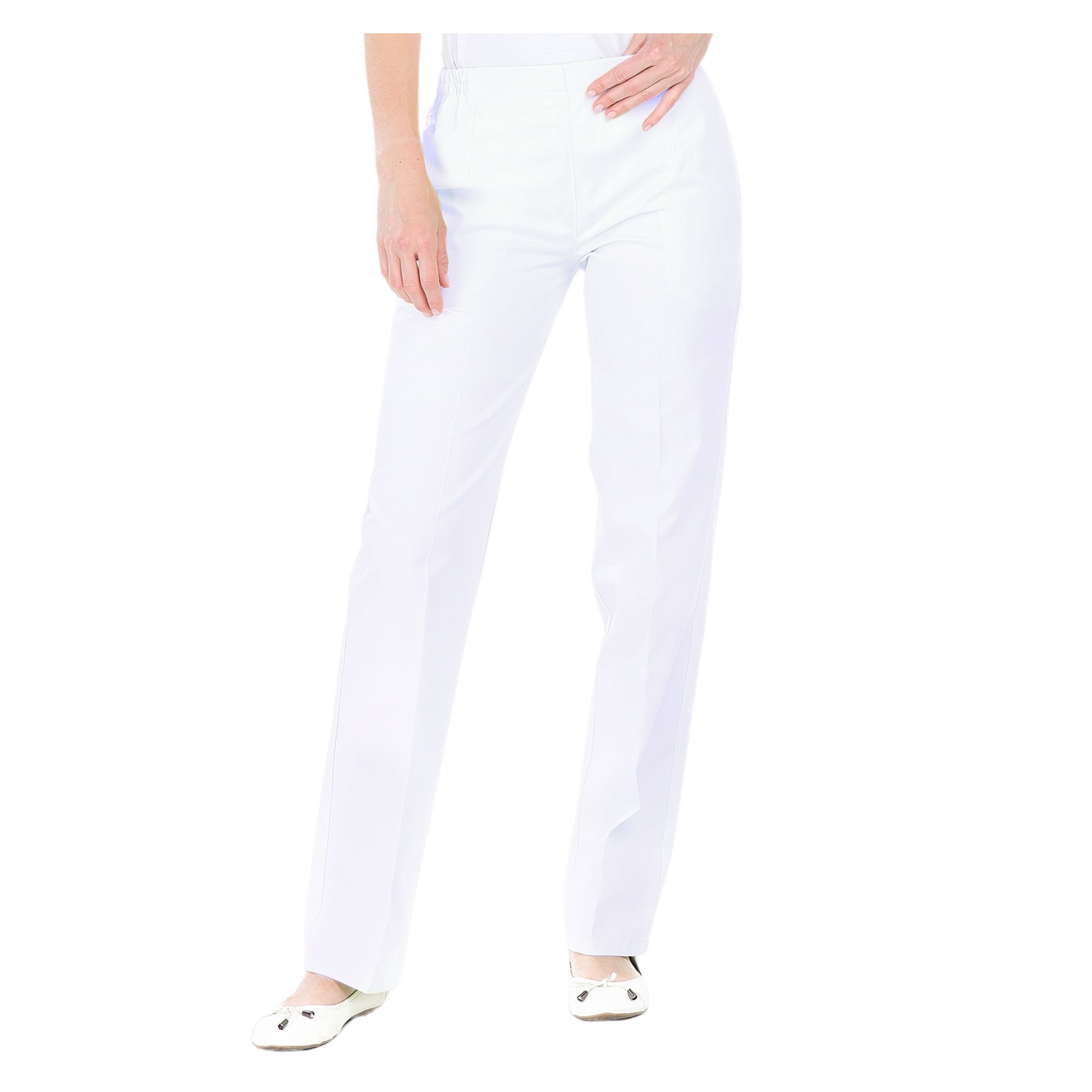 [FIN DE SERIE] Manille - Pantalon femme blanc - Ceinture élastique - Sans poche - Taille 0