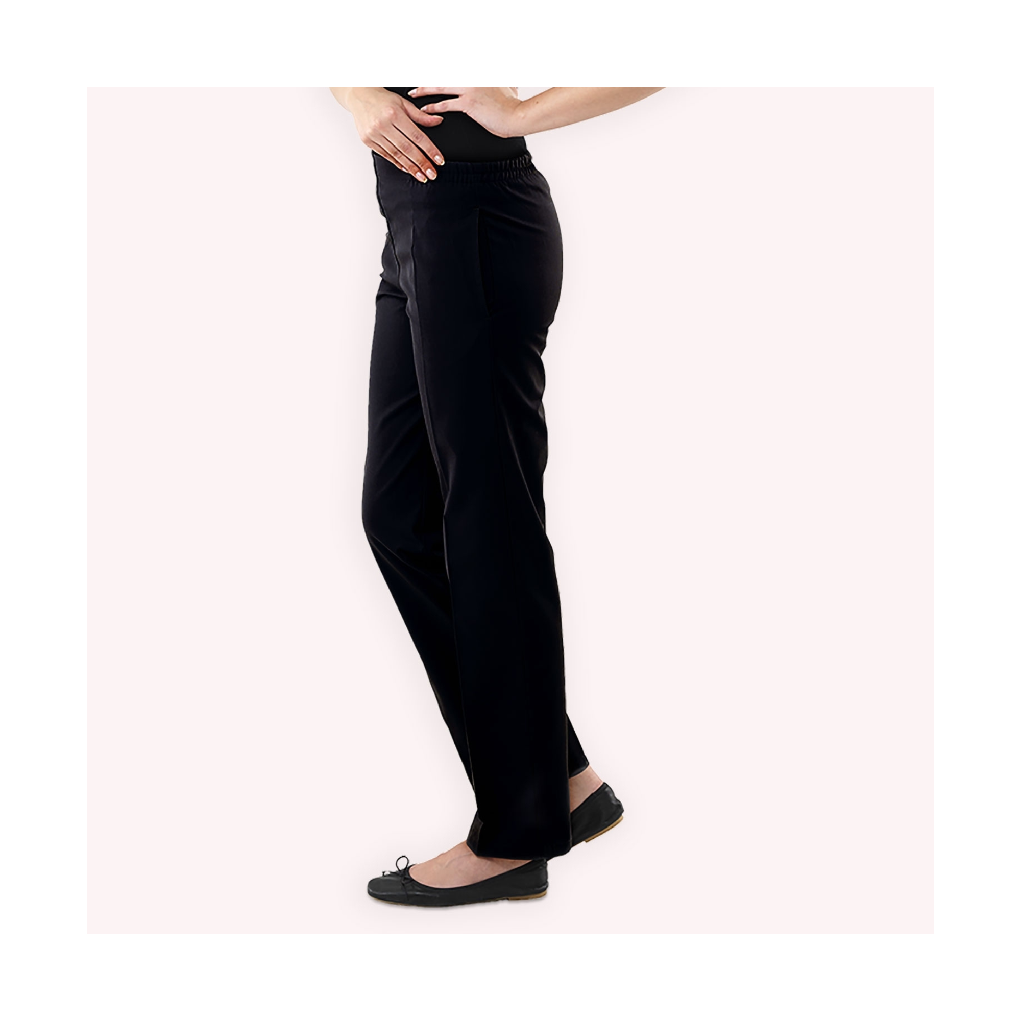 [FIN DE SERIE] Manille - Pantalon femme noir - Ceinture élastique - Sans poche - Taille 3