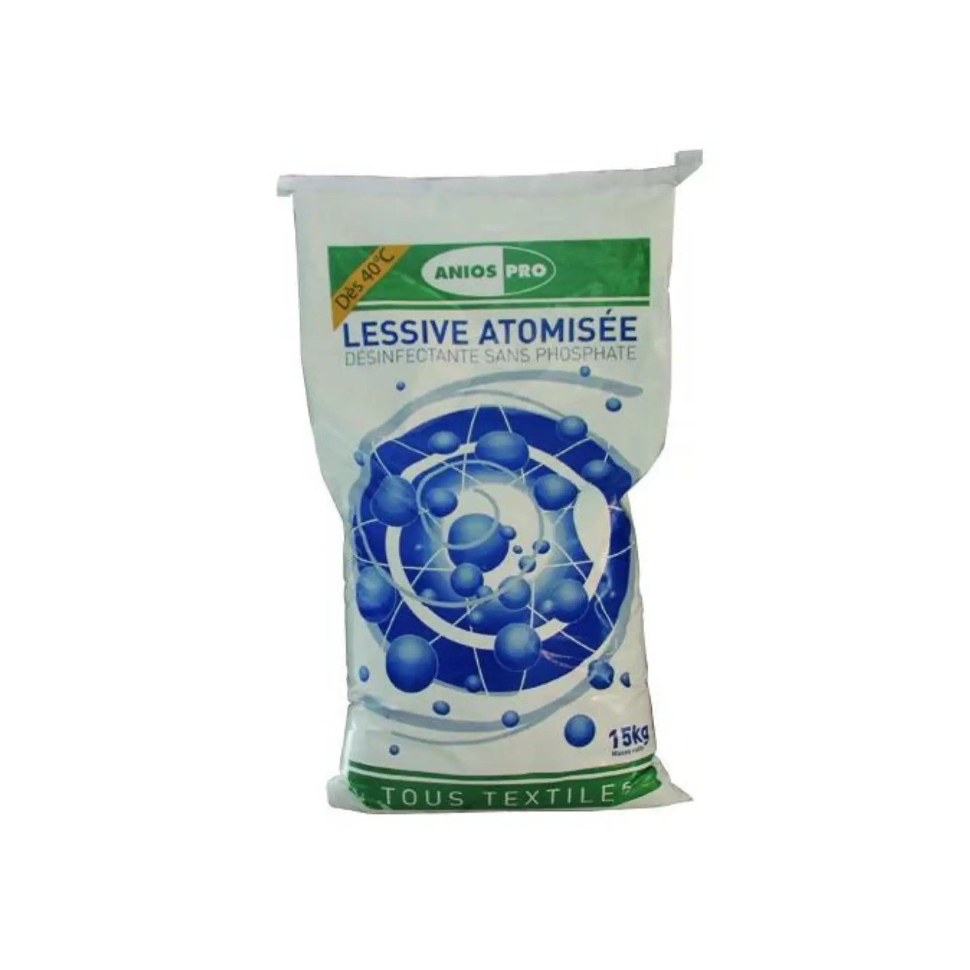 Lessive atomisée - Lavage et désinfection du linge - Sachet de 15 kg - Anios - My Podologie