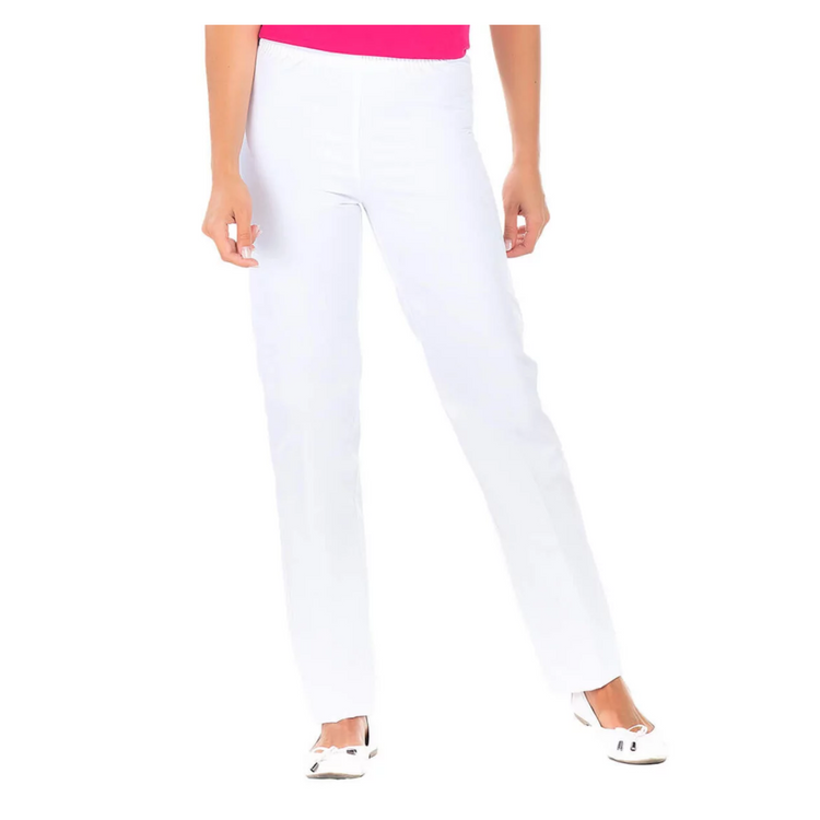 Manu - Pantalon Coton Blanc B19 - Mixte - Ceinture élastique - Sans poche My Podologie