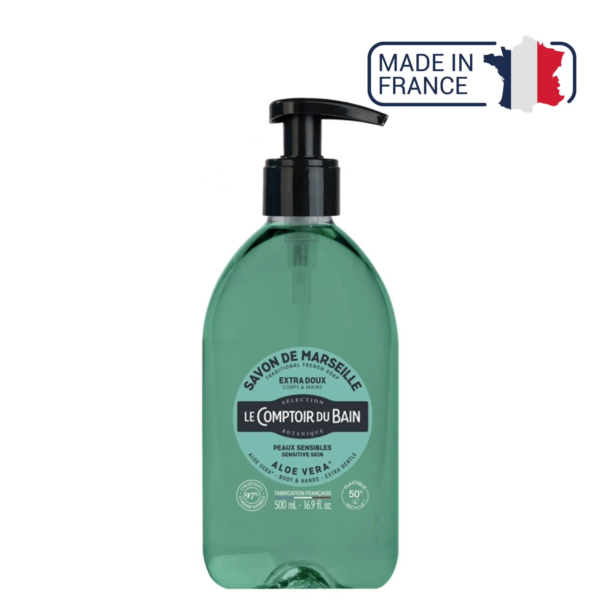 Aloe liquid Marseille soap - 500 ml - Le Comptoir du Bain